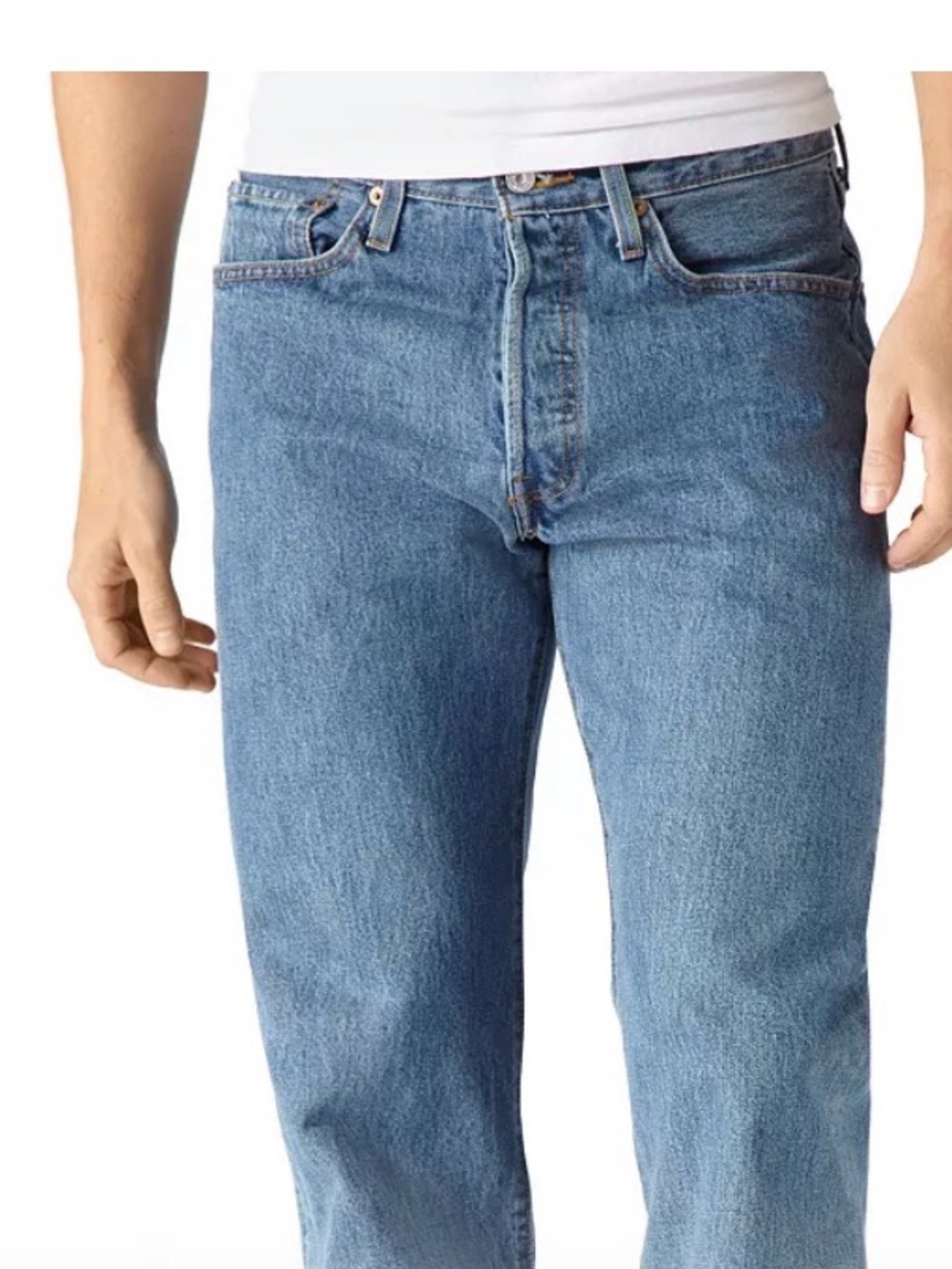 Levi's Classic Blue 501 Button Fly Jeans with Iconic Patch